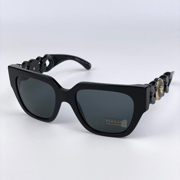 Versace Accessories - NEW Versace VE4409 GB1/87 Black Gray Square Women Square Sunglasses